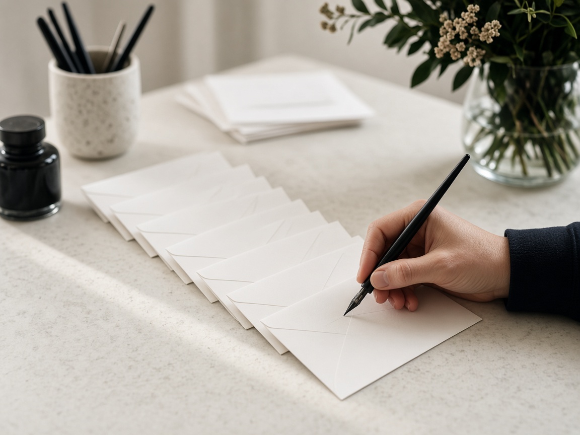 Envelope addressing at Vividdew House